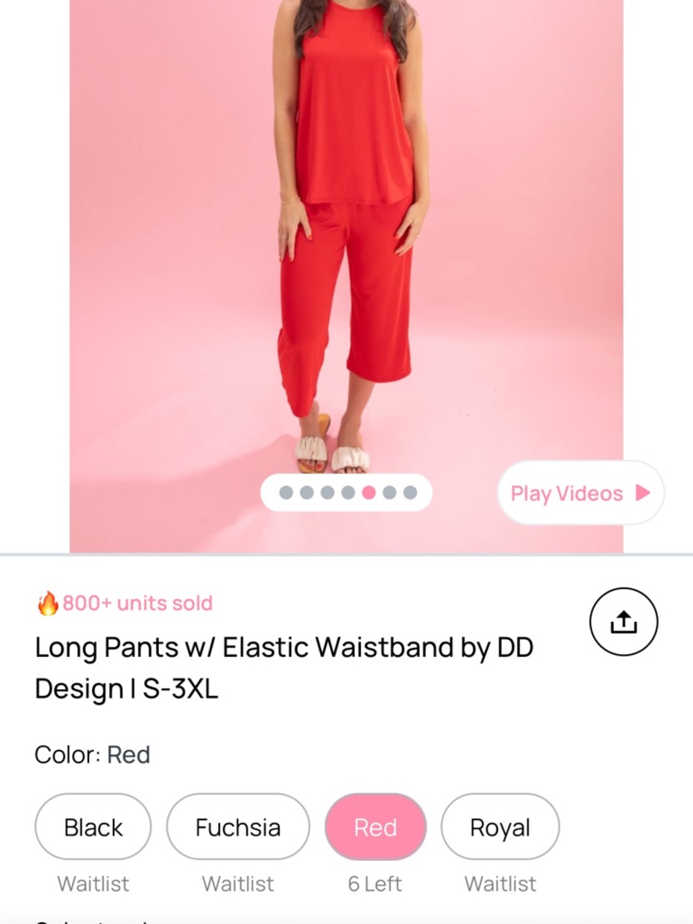 NWT DD Design Red Cropped Pants